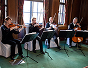 The Oberon String Quartet playing at One Great George Street